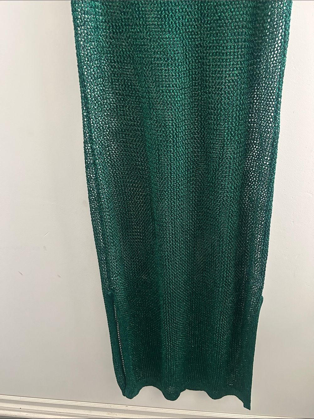 a new day, Woman’s Size XL Metallic Emerald Green Sleeveless Swim Cover Up Dress - Picture 3 of 8